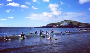 surfing at bigbury near plymouth